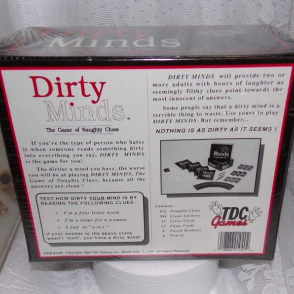 Dirty Minds The Game of Naughty Clues for Open Minded Adults Fun & Outrageous - Picture 2 of 3